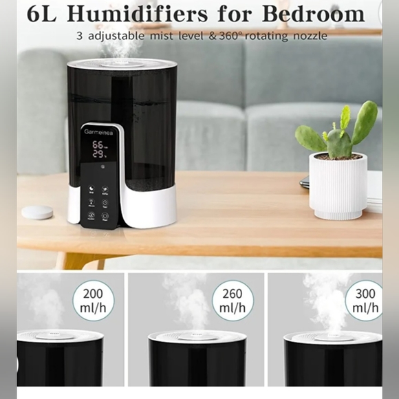 Humidifer ultrasonic Cool Mist For Home,Bedroom,Large Rooms. Intelligent,quit - Picture 2 of 6